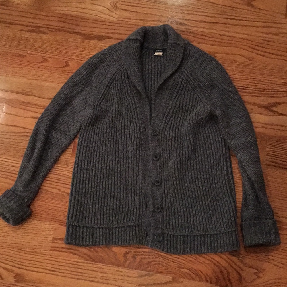 Jcrew gray wool cardigan